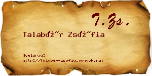Talabér Zsófia névjegykártya