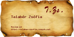 Talabér Zsófia névjegykártya